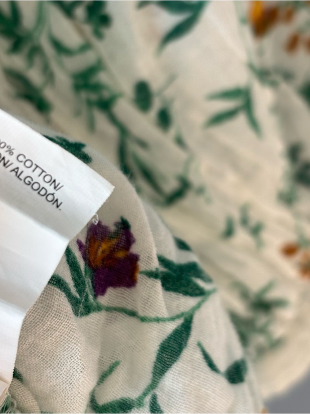 Lucky Brand Floral Button Up Banded Top Womens Medium Relaxed Fit Cotton Boho - Picture 9 of 14